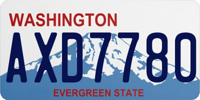 WA license plate AXD7780