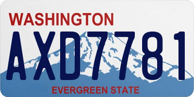 WA license plate AXD7781