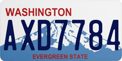 WA license plate AXD7784