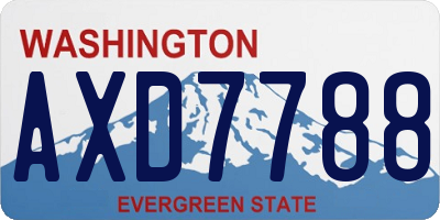 WA license plate AXD7788