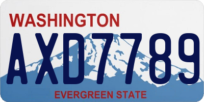 WA license plate AXD7789