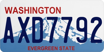 WA license plate AXD7792