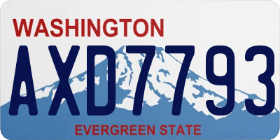 WA license plate AXD7793