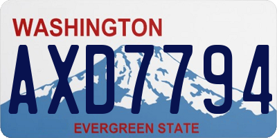 WA license plate AXD7794