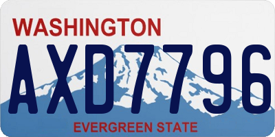 WA license plate AXD7796