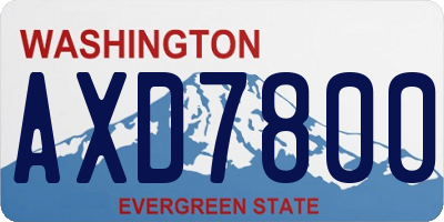 WA license plate AXD7800