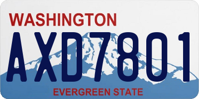 WA license plate AXD7801