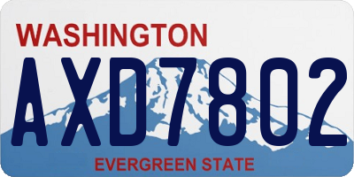 WA license plate AXD7802