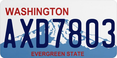WA license plate AXD7803