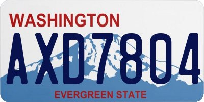 WA license plate AXD7804