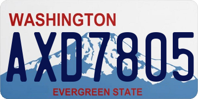 WA license plate AXD7805