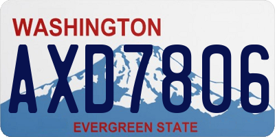 WA license plate AXD7806