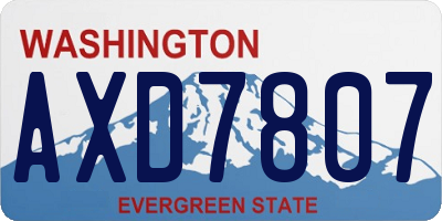 WA license plate AXD7807
