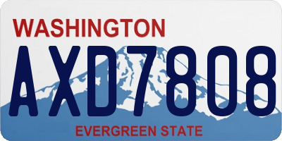 WA license plate AXD7808