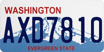 WA license plate AXD7810