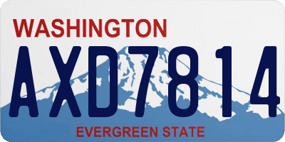WA license plate AXD7814