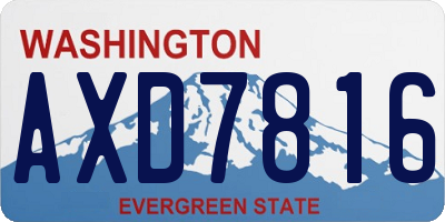 WA license plate AXD7816