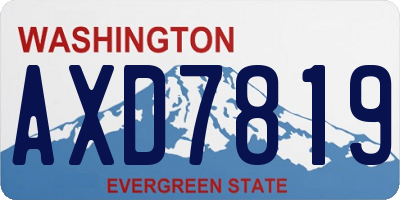 WA license plate AXD7819