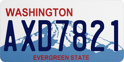WA license plate AXD7821