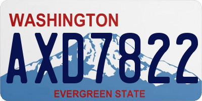 WA license plate AXD7822