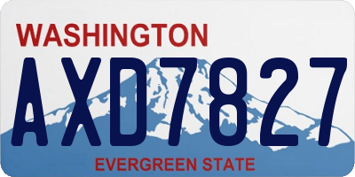 WA license plate AXD7827
