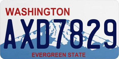 WA license plate AXD7829