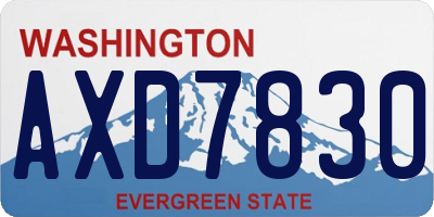 WA license plate AXD7830