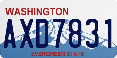 WA license plate AXD7831