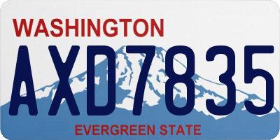 WA license plate AXD7835