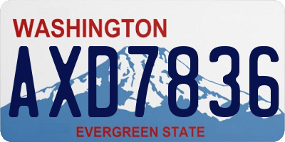 WA license plate AXD7836