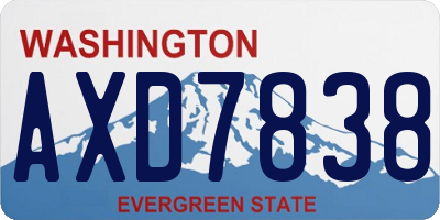 WA license plate AXD7838