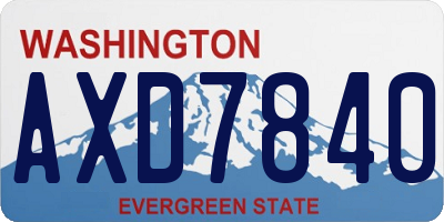 WA license plate AXD7840