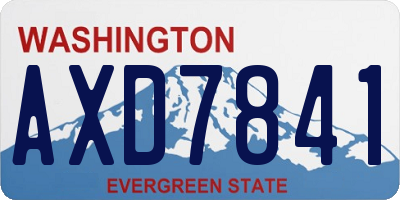 WA license plate AXD7841