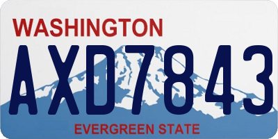 WA license plate AXD7843