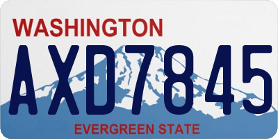 WA license plate AXD7845