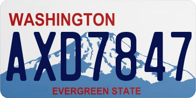 WA license plate AXD7847