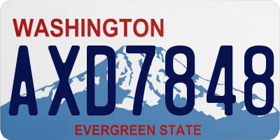 WA license plate AXD7848