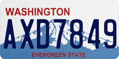 WA license plate AXD7849