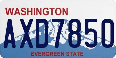 WA license plate AXD7850