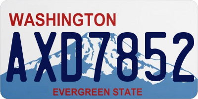 WA license plate AXD7852