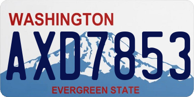 WA license plate AXD7853