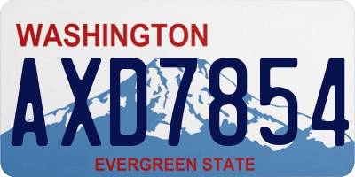 WA license plate AXD7854
