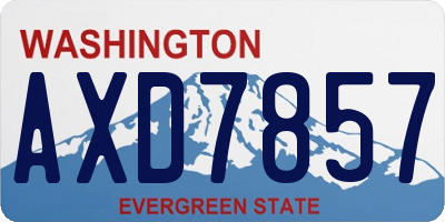WA license plate AXD7857