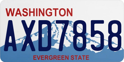 WA license plate AXD7858