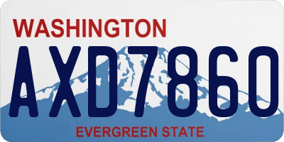 WA license plate AXD7860