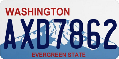 WA license plate AXD7862