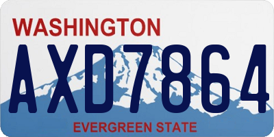 WA license plate AXD7864