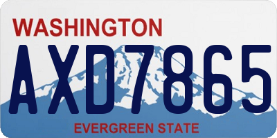 WA license plate AXD7865