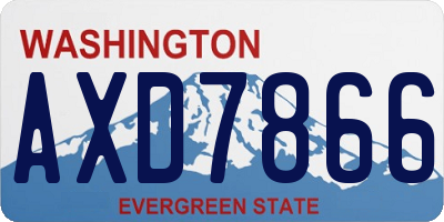 WA license plate AXD7866