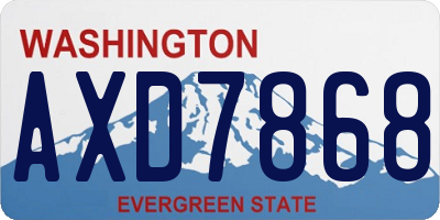 WA license plate AXD7868